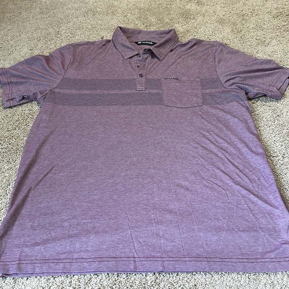 Travis Mathew Lindquist Beach Stripe Pocket Pique Polo Shirt Men's XL - Picture 2 of 5